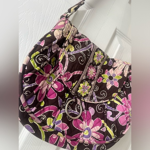 Vera Bradley Handbags - Vera Bradley Crossbody Shoulder Flap Purse Brown Pink Purple Floral